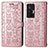 Funda de Cuero Cartera con Soporte Patron de Moda Carcasa S03D para Vivo X70 Pro 5G Oro Rosa