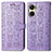 Funda de Cuero Cartera con Soporte Patron de Moda Carcasa S03D para Vivo Y02S Morado