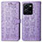 Funda de Cuero Cartera con Soporte Patron de Moda Carcasa S03D para Vivo Y35 4G Morado