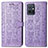 Funda de Cuero Cartera con Soporte Patron de Moda Carcasa S03D para Vivo Y75 5G Morado