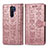 Funda de Cuero Cartera con Soporte Patron de Moda Carcasa S03D para Xiaomi Redmi 9 Prime India Oro Rosa