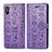 Funda de Cuero Cartera con Soporte Patron de Moda Carcasa S03D para Xiaomi Redmi 9A Morado