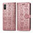 Funda de Cuero Cartera con Soporte Patron de Moda Carcasa S03D para Xiaomi Redmi 9A Oro Rosa