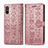 Funda de Cuero Cartera con Soporte Patron de Moda Carcasa S03D para Xiaomi Redmi 9AT Oro Rosa