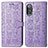 Funda de Cuero Cartera con Soporte Patron de Moda Carcasa S03D para Xiaomi Redmi K40 Gaming 5G Morado