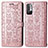 Funda de Cuero Cartera con Soporte Patron de Moda Carcasa S03D para Xiaomi Redmi Note 10T 5G Oro Rosa