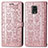 Funda de Cuero Cartera con Soporte Patron de Moda Carcasa S03D para Xiaomi Redmi Note 9 Pro Oro Rosa