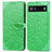 Funda de Cuero Cartera con Soporte Patron de Moda Carcasa S04D para Google Pixel 6a 5G Verde