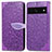 Funda de Cuero Cartera con Soporte Patron de Moda Carcasa S04D para Google Pixel 7 Pro 5G Morado