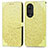 Funda de Cuero Cartera con Soporte Patron de Moda Carcasa S04D para Huawei Honor 50 Pro 5G Amarillo