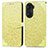 Funda de Cuero Cartera con Soporte Patron de Moda Carcasa S04D para Huawei Honor 60 5G Amarillo