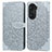 Funda de Cuero Cartera con Soporte Patron de Moda Carcasa S04D para Huawei Honor 60 Pro 5G Gris