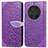 Funda de Cuero Cartera con Soporte Patron de Moda Carcasa S04D para Huawei Honor Magic3 5G Morado