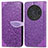 Funda de Cuero Cartera con Soporte Patron de Moda Carcasa S04D para Huawei Honor Magic3 Pro 5G Morado