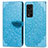 Funda de Cuero Cartera con Soporte Patron de Moda Carcasa S04D para Huawei Honor V40 5G Azul