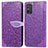 Funda de Cuero Cartera con Soporte Patron de Moda Carcasa S04D para Huawei Honor X10 Max 5G Morado