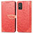 Funda de Cuero Cartera con Soporte Patron de Moda Carcasa S04D para Huawei Honor X10 Max 5G Rojo