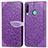 Funda de Cuero Cartera con Soporte Patron de Moda Carcasa S04D para Huawei P40 Lite E Morado