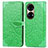 Funda de Cuero Cartera con Soporte Patron de Moda Carcasa S04D para Huawei P50 Pro Verde