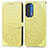 Funda de Cuero Cartera con Soporte Patron de Moda Carcasa S04D para Motorola Moto Edge (2021) 5G Amarillo