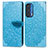 Funda de Cuero Cartera con Soporte Patron de Moda Carcasa S04D para Motorola Moto Edge (2021) 5G Azul