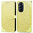 Funda de Cuero Cartera con Soporte Patron de Moda Carcasa S04D para Motorola Moto Edge 30 Pro 5G Amarillo