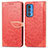 Funda de Cuero Cartera con Soporte Patron de Moda Carcasa S04D para Motorola Moto Edge S Pro 5G Rojo