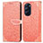 Funda de Cuero Cartera con Soporte Patron de Moda Carcasa S04D para Motorola Moto Edge X30 5G Naranja