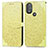 Funda de Cuero Cartera con Soporte Patron de Moda Carcasa S04D para Motorola Moto G Play Gen 2 Amarillo