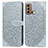 Funda de Cuero Cartera con Soporte Patron de Moda Carcasa S04D para Motorola Moto G40 Fusion Gris