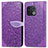 Funda de Cuero Cartera con Soporte Patron de Moda Carcasa S04D para OnePlus 10 Pro 5G Morado