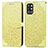 Funda de Cuero Cartera con Soporte Patron de Moda Carcasa S04D para OnePlus 9R 5G Amarillo