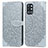 Funda de Cuero Cartera con Soporte Patron de Moda Carcasa S04D para OnePlus 9R 5G Gris