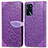 Funda de Cuero Cartera con Soporte Patron de Moda Carcasa S04D para Oppo A16 Morado