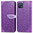 Funda de Cuero Cartera con Soporte Patron de Moda Carcasa S04D para Oppo A16K Morado