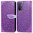 Funda de Cuero Cartera con Soporte Patron de Moda Carcasa S04D para Oppo A54 5G Morado