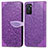 Funda de Cuero Cartera con Soporte Patron de Moda Carcasa S04D para Oppo A55S 5G Morado