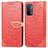 Funda de Cuero Cartera con Soporte Patron de Moda Carcasa S04D para Oppo A74 5G Rojo