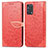 Funda de Cuero Cartera con Soporte Patron de Moda Carcasa S04D para Oppo F19 Rojo