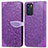 Funda de Cuero Cartera con Soporte Patron de Moda Carcasa S04D para Oppo Reno6 5G Morado