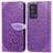 Funda de Cuero Cartera con Soporte Patron de Moda Carcasa S04D para Oppo Reno6 Pro 5G Morado