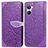 Funda de Cuero Cartera con Soporte Patron de Moda Carcasa S04D para Realme 10 4G Morado