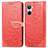 Funda de Cuero Cartera con Soporte Patron de Moda Carcasa S04D para Realme 10 4G Rojo