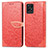 Funda de Cuero Cartera con Soporte Patron de Moda Carcasa S04D para Realme 8i Rojo