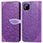 Funda de Cuero Cartera con Soporte Patron de Moda Carcasa S04D para Realme C11 (2021) Morado