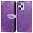 Funda de Cuero Cartera con Soporte Patron de Moda Carcasa S04D para Realme C31 Morado