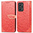 Funda de Cuero Cartera con Soporte Patron de Moda Carcasa S04D para Realme GT Neo 3T 5G Rojo