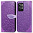 Funda de Cuero Cartera con Soporte Patron de Moda Carcasa S04D para Realme GT2 Pro 5G Morado