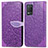 Funda de Cuero Cartera con Soporte Patron de Moda Carcasa S04D para Realme Q3i 5G Morado