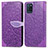 Funda de Cuero Cartera con Soporte Patron de Moda Carcasa S04D para Realme V11 5G Morado